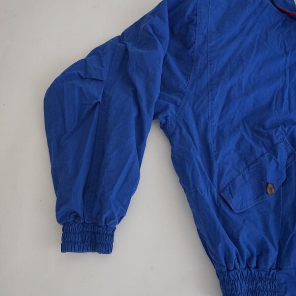 Vintage Club International Blue Red Cotton Lined Zip Up Nautical Jacket Medium - Picture 7 of 11